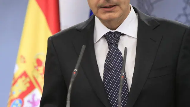 El presidente del Gobierno, José Luis Rodríguez Zapatero, durante su comparecencia