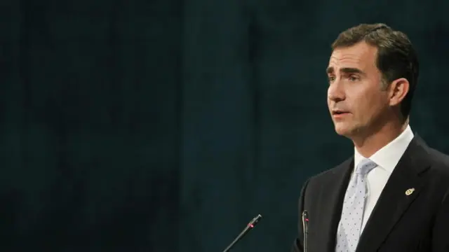 El Príncipe de Asturias durante su discurso en Oviedo