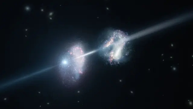 Recreación de las dos galaxias