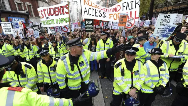 Protestas estudiantiles en Londre