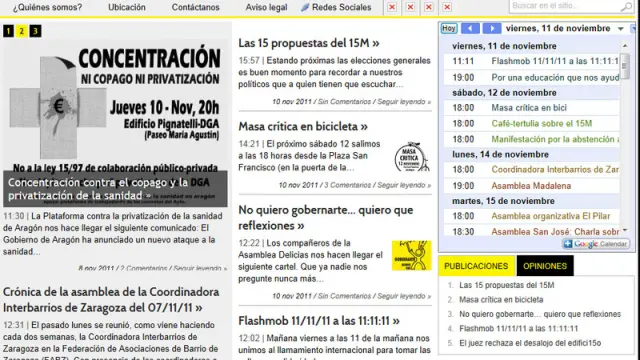 Web de Acampada Zaragoza