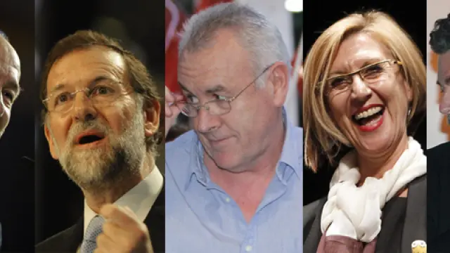Rubalcaba, Rajoy, Lara, Díez y López de Uralde