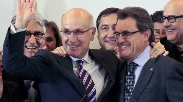 El candidato de CIU, Josep Antoni Duran i Lleida, y el Presidente de la Generalitat de Catalunya, Artur Mas.