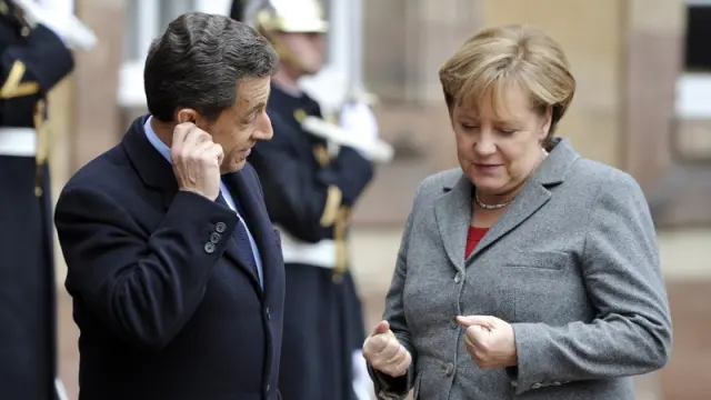 Reunión de Merkel y Sarkozy en Estrasburgo