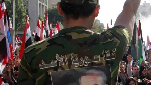 Imagen de archivo de una manifestación contra las sanciones de la Liga Árabe sobre Siria