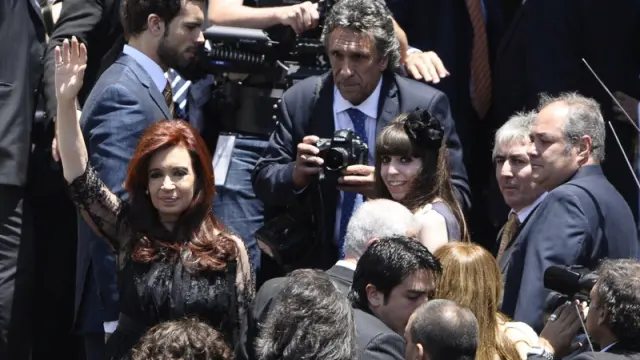 Cristina Fernández, de riguroso luto