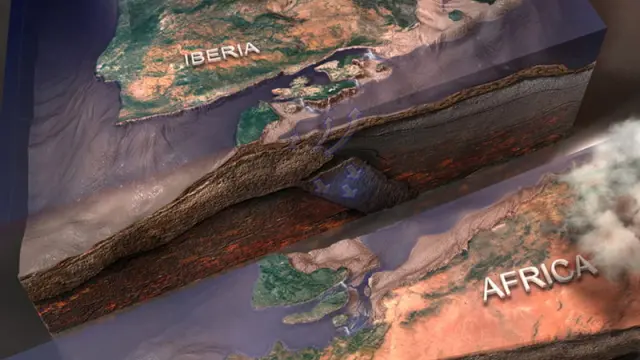Imagen facilitada por CSIC que recrea el mar Mediterráneo hace seis millones de años