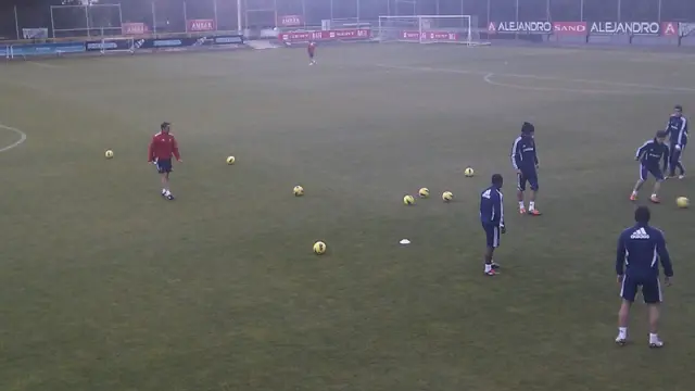 Primera sesión de entrenamiento del Real Zaragoza con Jiménez
