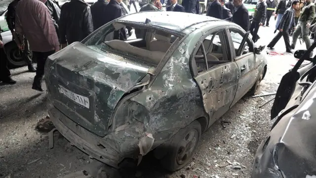 Lugar del centro de Damasco donde se ha producido el atentado mortal