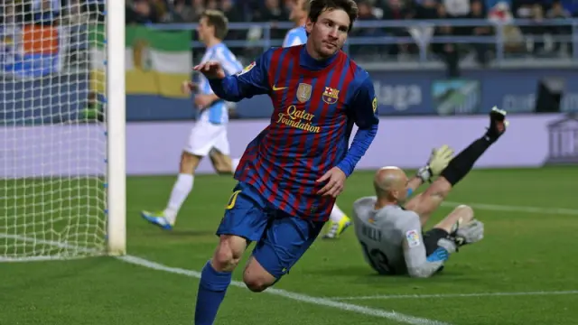 Messi celebra uno de sus goles