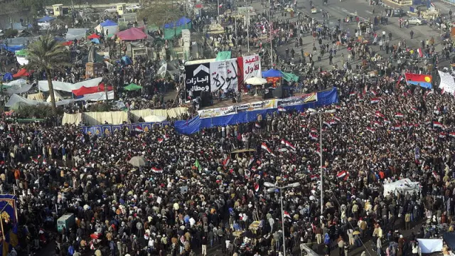 Vista aérea de la plaza de Tahrir