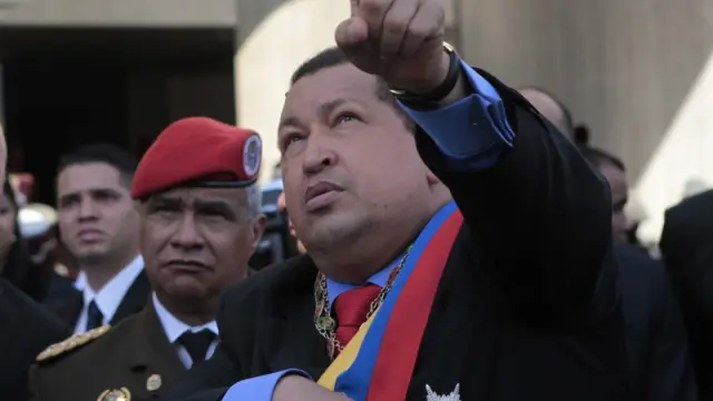 Chávez durante una ceremonia en Caracas.