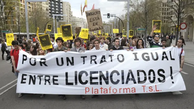 Imagen de la manifestación de los estudiantes de Derecho el pasado mes de marzo