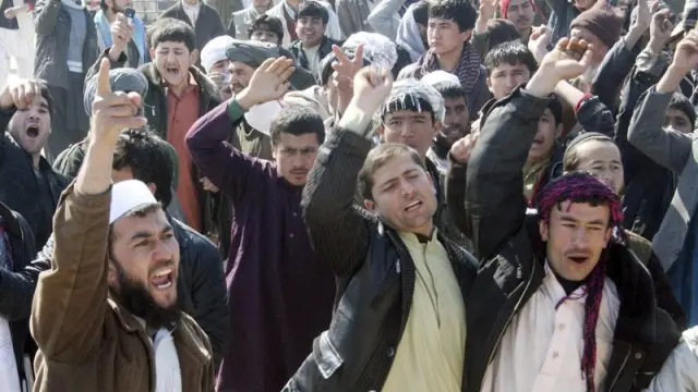 Imagen de este sábado de protestas en Afganistán