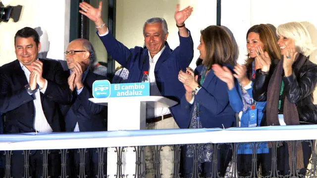 Imagen de la celebración de la victoria del PP en Andalucía.