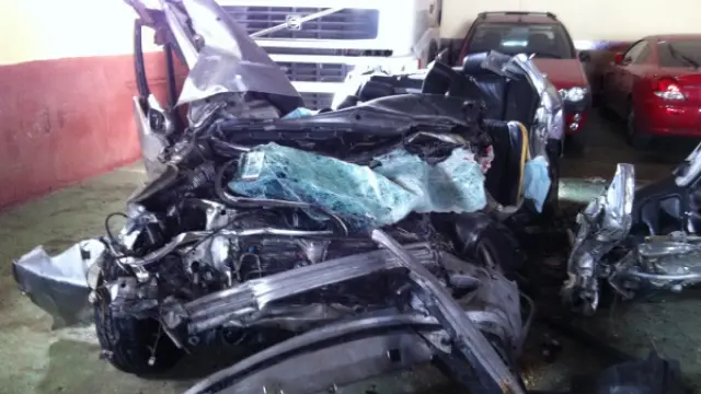 Imagen de cómo ha quedado el vehículo implicado en el accidente