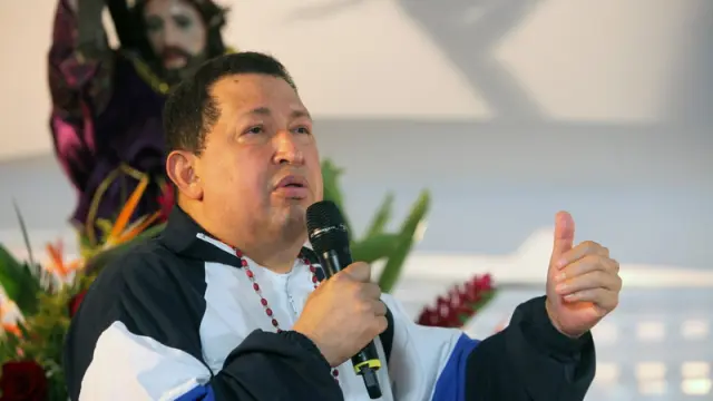 Chávez, durante la misa en Caracas