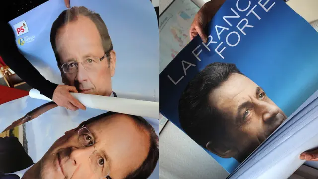 Fotografía tomada en mazo durante la campaña electoral de los candidatos franceses.