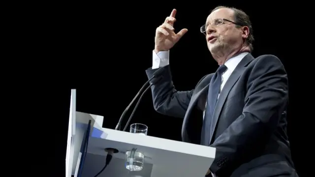 Hollande al inicio de la campaña de la segunda vuelta