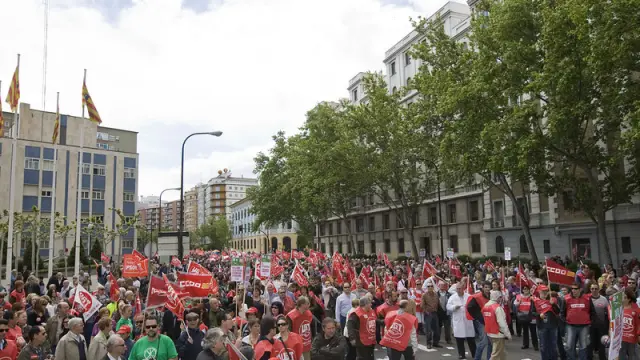 Protesta contra los recortes, en Zaragoza
