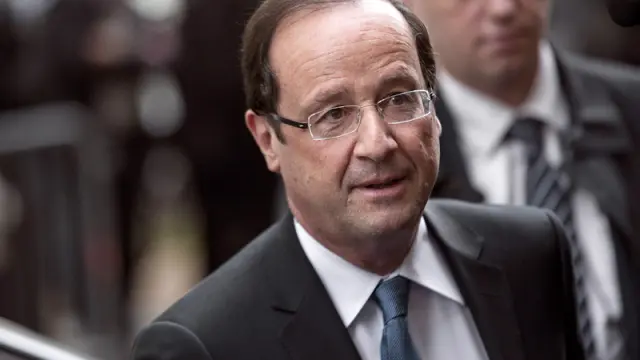 Hollande durante los actos del martes
