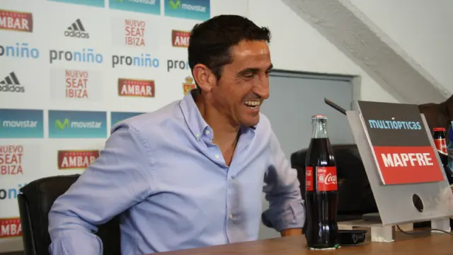 Manolo Jiménez en la última rueda de prensa de la temporada