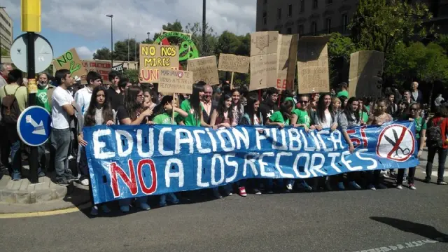 Manifestación en Zaragoza contra los recortes