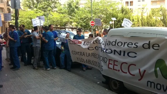 Protesta de trabajadores de Telefónica