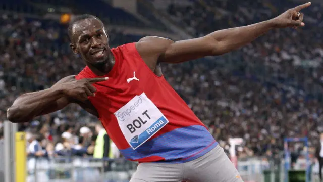 Usain Bolt tras ganar la Golden Gala