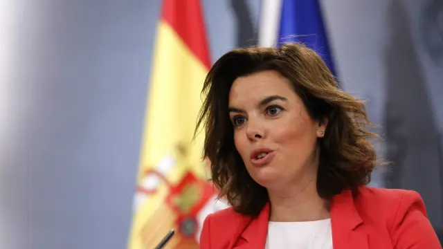 Soraya Sáenz de Santamaría en rueda de prensa