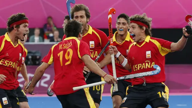 España celebra un tanto en el partido del pasado jueves frente a Australia