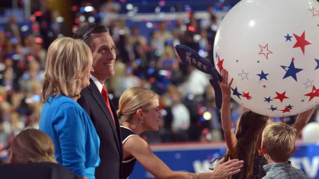 El candidato republicano, Mitt Romney, en la clausura de la Convención