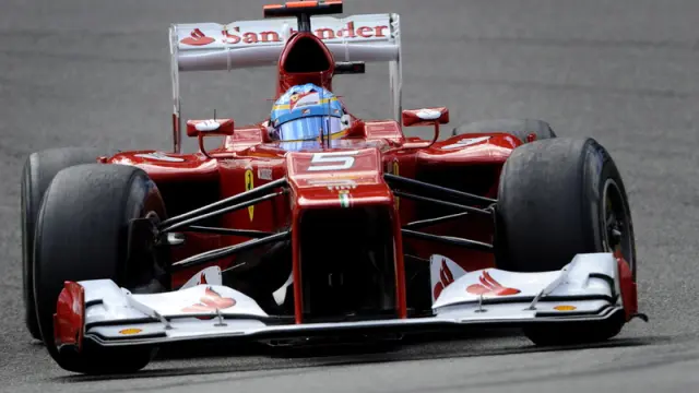El piloto español de Ferrari en el circuito de Bélgica este sábado.
