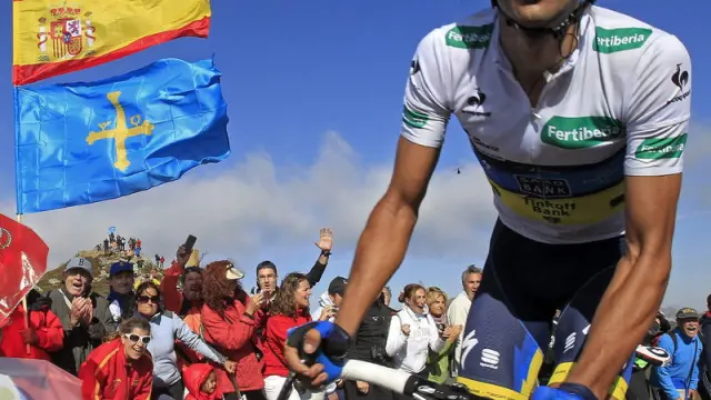 Contador en la ascensión al Cuitu Negru este lunes