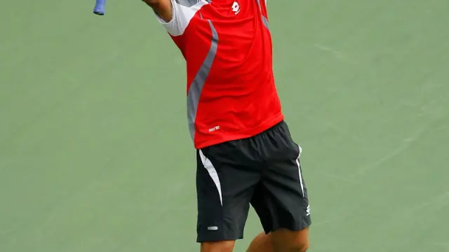 Ferrer celebra su victoria ante Tipsarevic