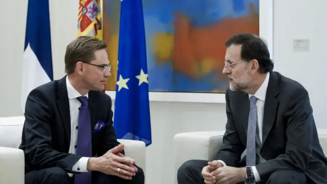 El primer ministro finés junto a Mariano Rajoy