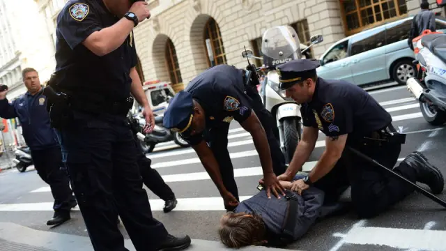 La Policía detiene a un manifestante