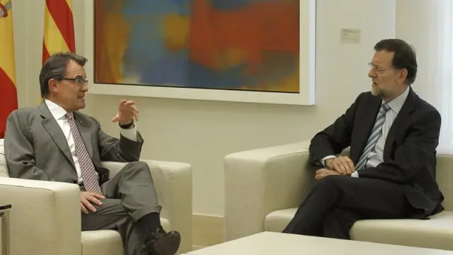 Mariano Rajoy y Artur Mas en la reunión sobre el pacto fiscal