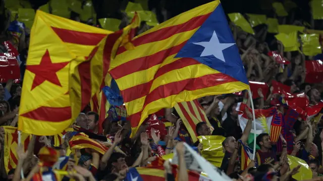 Las banderas catalanas han abundado entre el público.