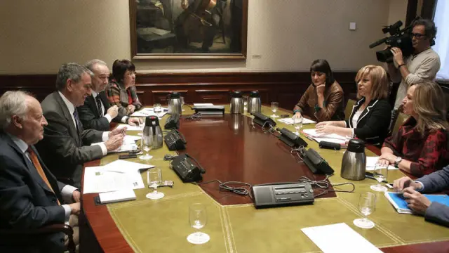 Valenciano y Jiménez durante la reunión del jueves con el FESBAI