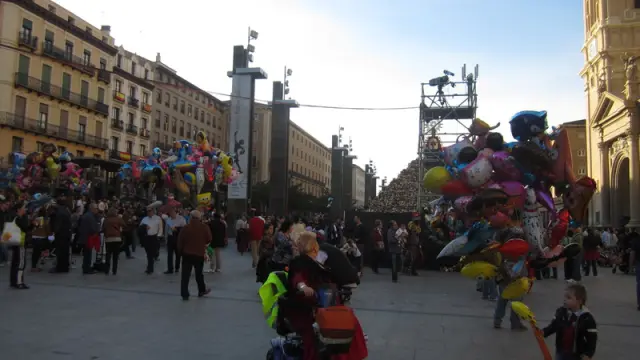 La plaza del Pilar, este sábado.