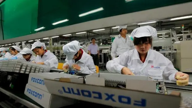 Una línea de producción de Foxconn