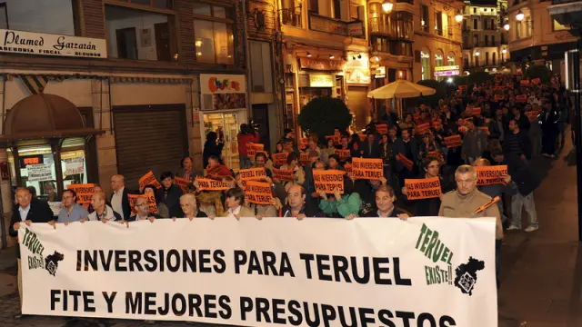Manifestación convocada por la plataforma ciudadana 'Teruel existe'.