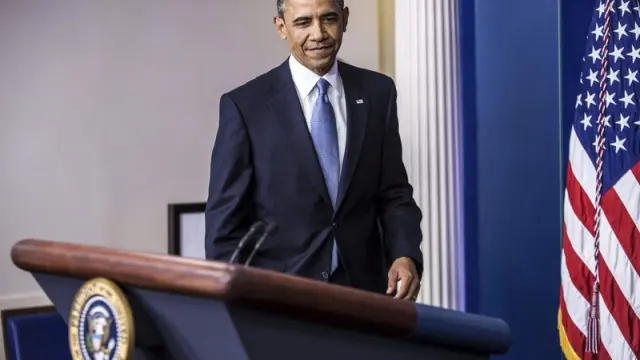 El presidente de Estados Unidos, Barack Obama, momentos antes de su comparecencia en la Casa Blanca.