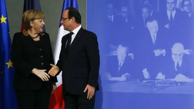Merkel y Hollande se reúnen con motivo del 50 aniversario del Tratado del Elíseo