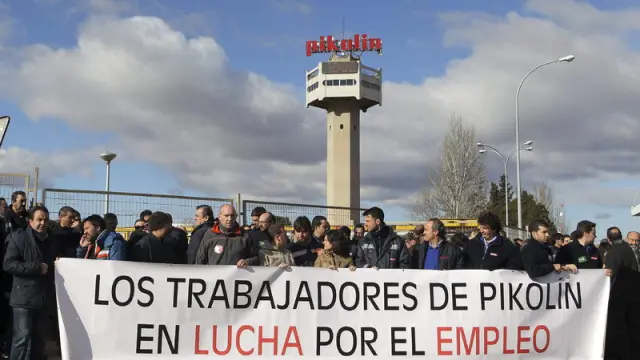 Concentraciones de los trabajadores de Pikolín contra el ERE de la empresa.
