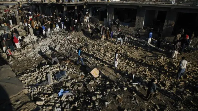Imagen del lugar del atentado en Quetta