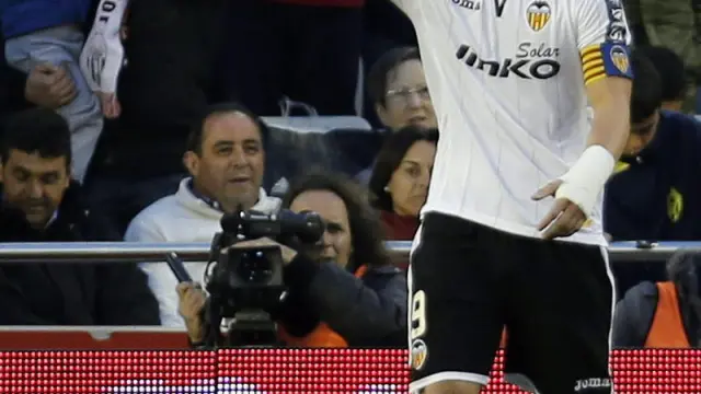 El delantero del Valencia CF, Roberto Soldado