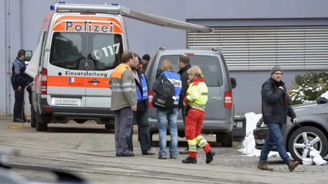 Empresa maderera en Menznau, Suiza, donde ocurrió el tiroteo