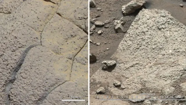 Dos rocas descubiertas en Marte por el Opportunity y el Curiosity